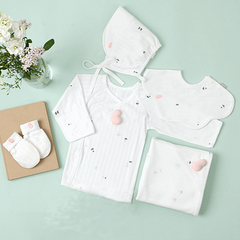 밤부베베 밤부메쉬 허그비 GIFT 세트 5종 배냇저고리 턱받이 속싸개 손싸개 아기모자 Newborn Baby Clothing Gift Set - daitso.de